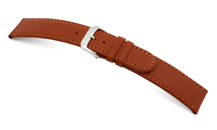 Leather strap Louisville 12mm cognac sleek