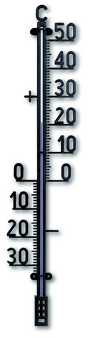 Buitenthermometer zwart, 147x38mm