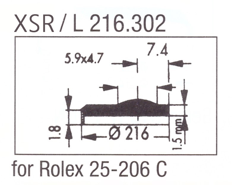 Glas XSR/L 216.302 saffier