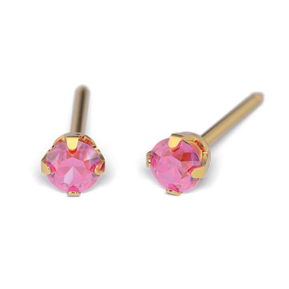 First ear stud System 75 yellow, Tiffany with rose 3mm, Studex