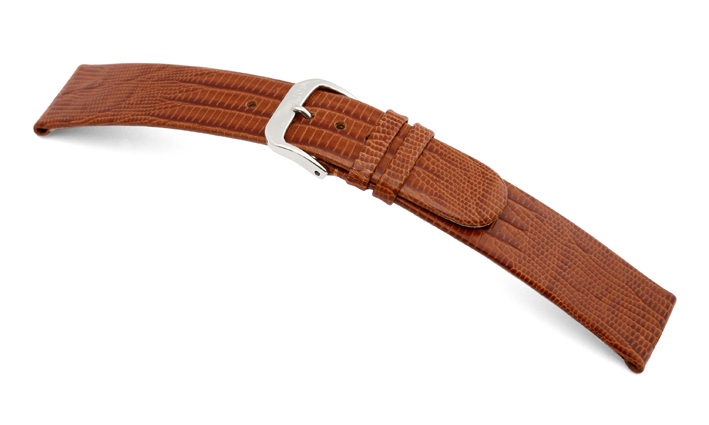 Lederband Santa Cruz 10mm cognac met Teju-Hagedisprint