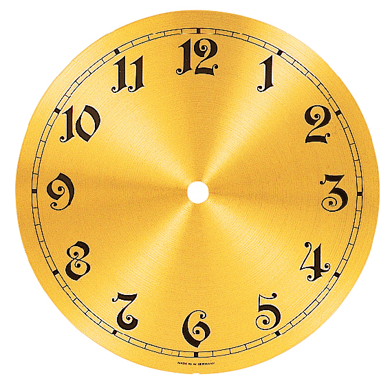 Dial Aluminium goldcolor matt with arabic numerals Ø:175mm