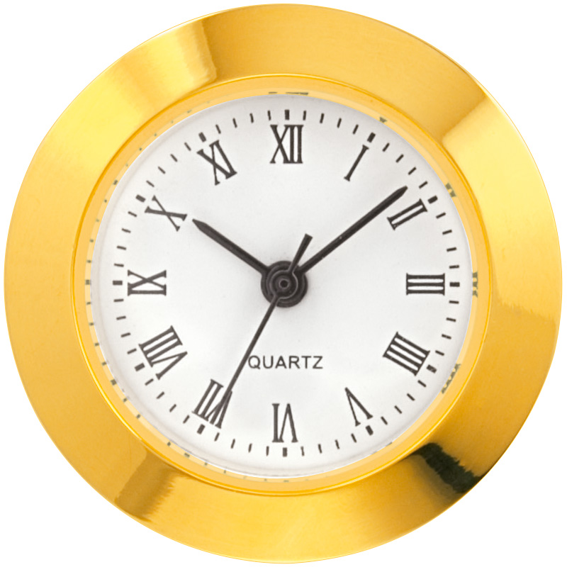 Mini Insert Movement MC Drum Ø 24mm, bezel Ø 25,2mm yellow, dial white-antique, roman numerals