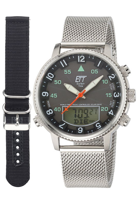 Eco Tech Time Solar Drive  Adventure polshorloge met verwisselbare band - EGS-11475-22MN