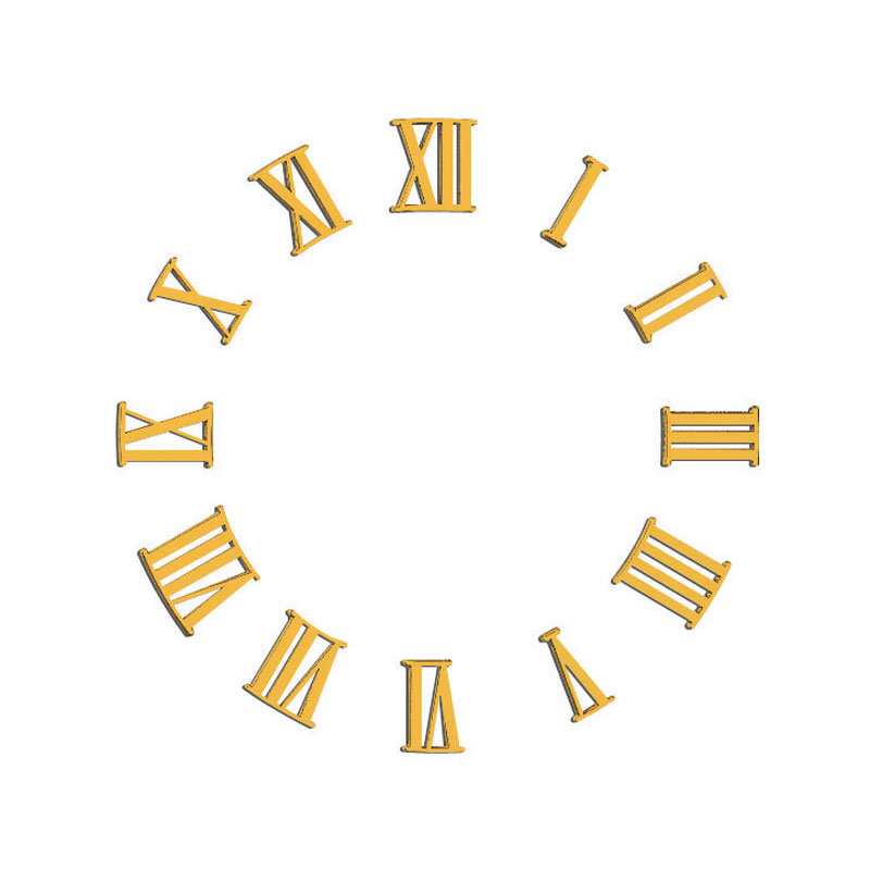 Number set roman numerals Plastic gilded L=18mm