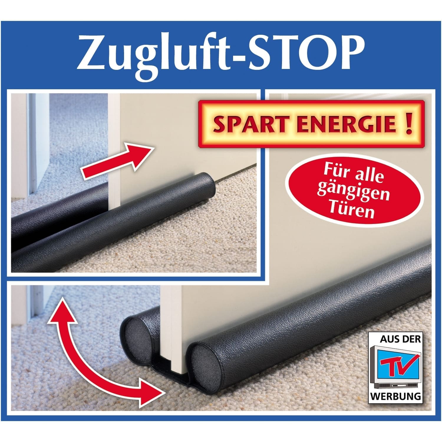 Draft stop for all standard doors, black