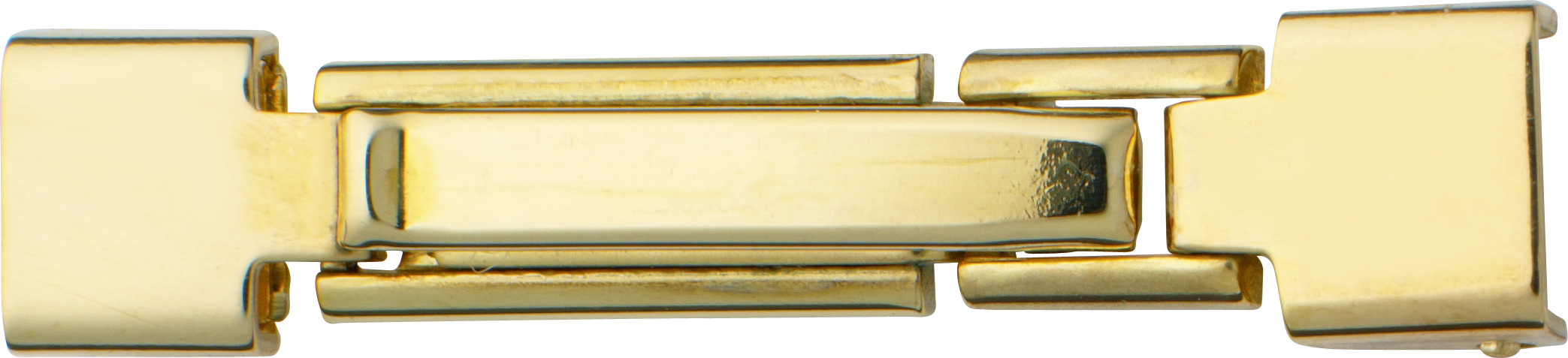 Pull lock, metal, 6.5/5.0mm, yellow, gold-plated, polished