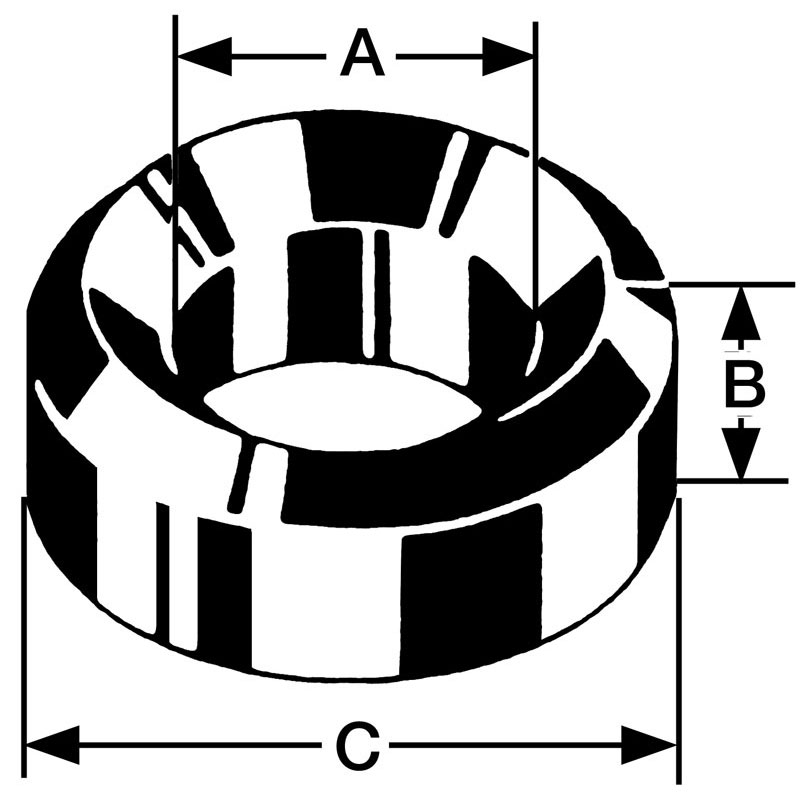 Bergeon press-fit bearings brass B27, hole Ø 4.00 outer Ø 6.50 height 1.50 mm, capacity 10.00 Unit