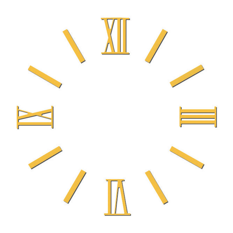 Number set roman numerals/ balks Brass polished L=25mm