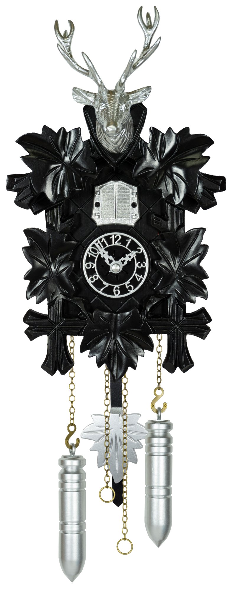 Cuckoo clock Effectline silver - black