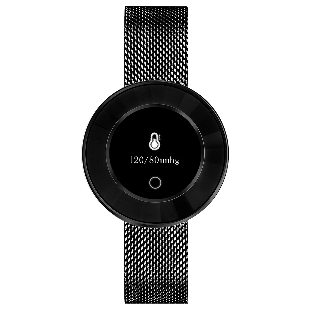 Fitness Tracker Zwart met Milanese band