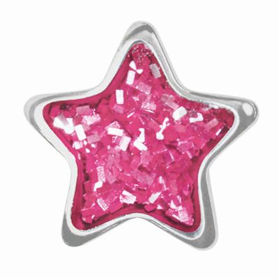 Prikbel Systeem 75 Ster Glitter roze, wit