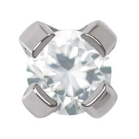 Prikbel Systeem 75 Gold 585/- WG Tiffany Cubic Zirkonia 2 mm Studex