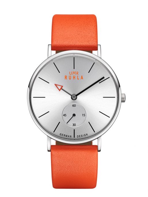 Uhren Manufaktur Ruhla - Quartz Watch - Leather strap orange