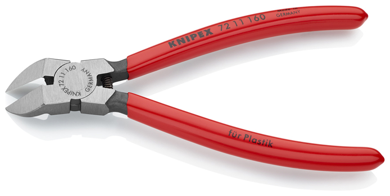 Knipex Zijkniptang voor kunststof, lengte 160 mm, 45° gehoekt