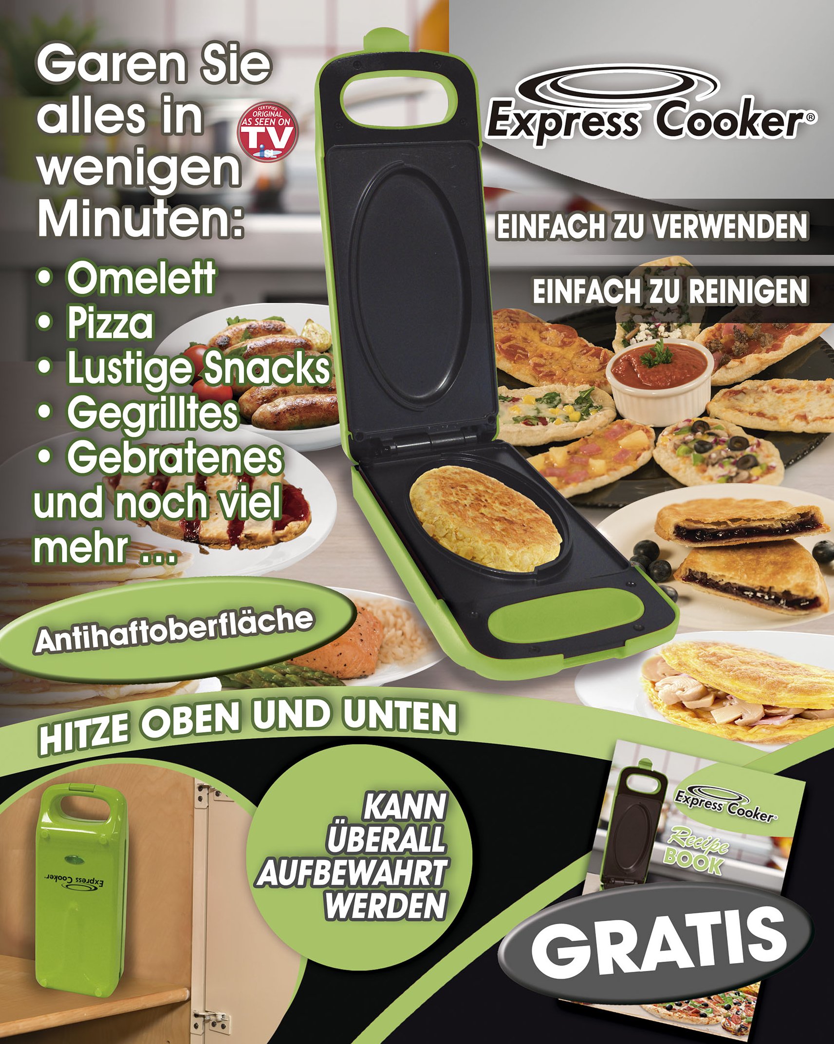 Express Cooker Multigrill voor in de keuken - Groen