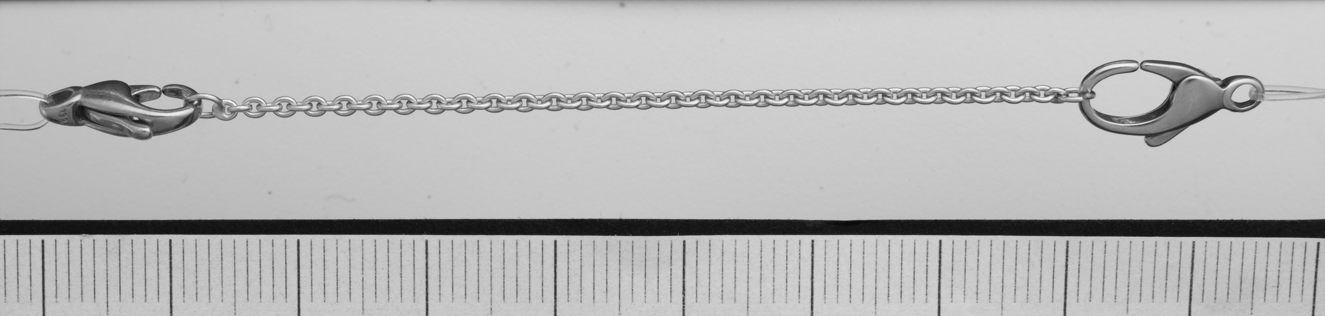 veiligheidsketting anker zilver 925/- lengte 70,00mm, met open bindringen