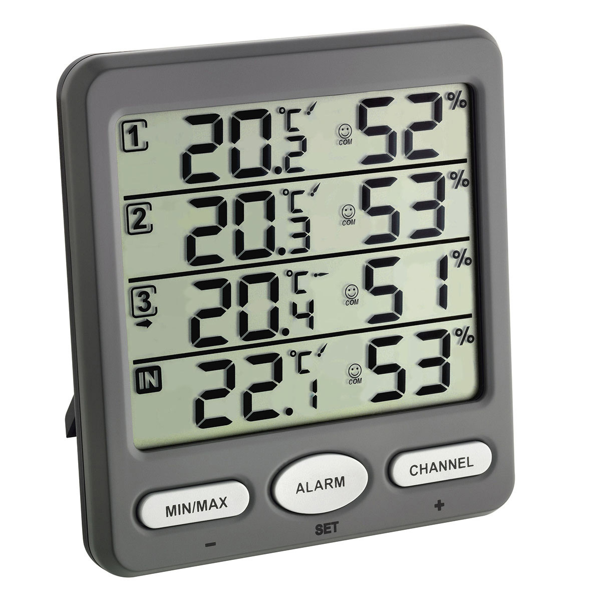 Draadloze Thermo-/Hygrometer met 3 zenders KLIMAAT MONITOR