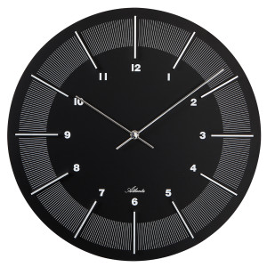 Atlanta 4471/7 black wall clock MDF clock case