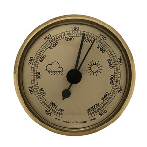 Barometer inbouw weerinstrument Ø 65 mm, goudkleurig