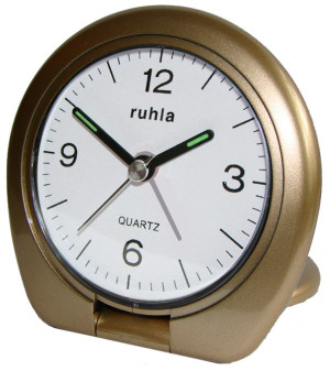 UMR quartz alarm clock, champagne-colored, with alarm repeater, light and luminous hands