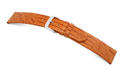 Bracelet-montre en cuir Santa Cruz 20mm miel avec marque de lézard de Teju