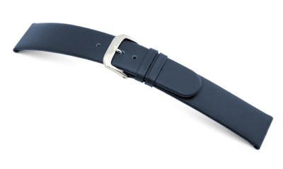 Bracelet-montre en cuir Merano 10mm bleu océan lisse