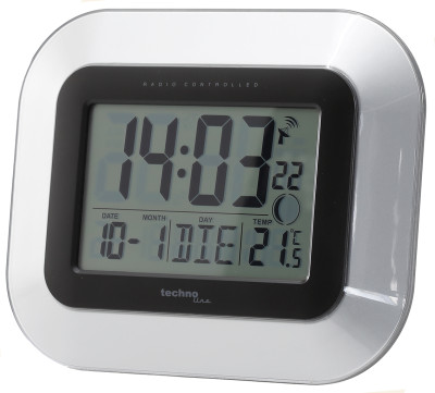 Technoline radio controlled wall clock with stand for table