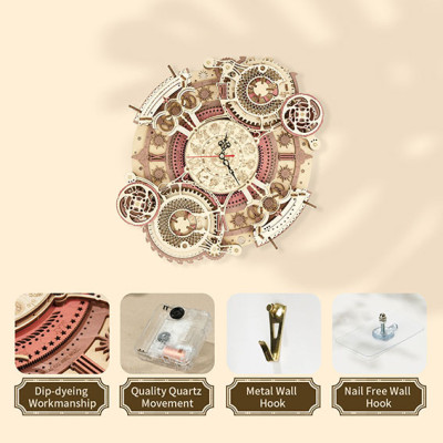 ROKR Quartz Wall Clock and Calendar Zodiac Wall Clock