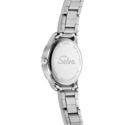 SELVA quartz wristwatch with stainless steel strap, black dial Ø 27mm