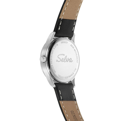 SELVA quartz wristwatch with leather strap black dial Ø 27mm