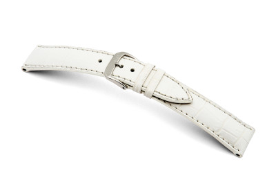 Leather strap Jackson 24mm white with alligator embossing