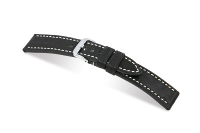 Bracelet cuir Tucson 24 mm noir